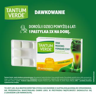 Tantum Verde 3 mg, smak miodowo-pomarańczowy, 20 pastylek twardych - 5 - zdjęcie produktu