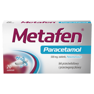 Metafen Paracetamol 500 mg, 20 tabletek - 2 - zdjęcie produktu