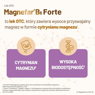 Magnefar B6 Forte 100 mg + 10,10 mg, magnez z witaminą B6, 90 tabletek powlekanych USZKODZONE OPAKOWANIE - 3 - zdjęcie produktu