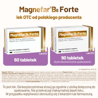 Magnefar B6 Forte 100 mg + 10,10 mg, magnez z witaminą B6, 90 tabletek powlekanych - 8 - zdjęcie produktu