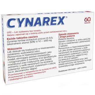 Cynarex 250 mg, 60 tabletek - 2 - zdjęcie produktu
