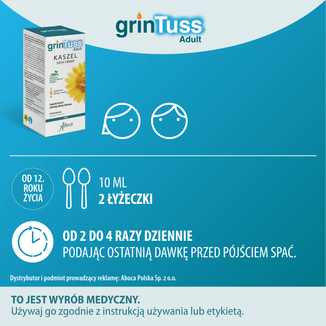 GrinTuss Adult, kaszel suchy i mokry, syrop dla dzieci powyżej 12 roku i dorosłych, 180 g - 6 - zdjęcie produktu
