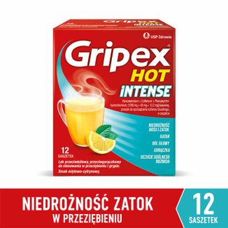 Gripex Hot Intense 1 g + 50 mg + 12,2 mg, 12 saszetek - 2 - zdjęcie produktu