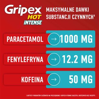Gripex Hot Intense 1 g + 50 mg + 12,2 mg, 12 saszetek - 6 - zdjęcie produktu