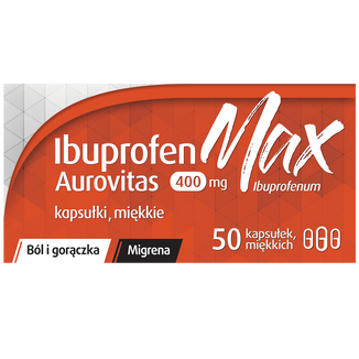 Ibuprofen Max Aurovitas 400 mg, 50 kapsułek miękkich - zdjęcie produktu