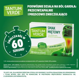 Tantum Verde 3 mg, smak miętowy, 30 pastylek twardych - 3 - zdjęcie produktu