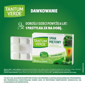 Tantum Verde 3 mg, smak miętowy, 30 pastylek twardych - 5 - zdjęcie produktu