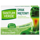 Tantum Verde 3 mg, smak miętowy, 20 pastylek twardych - miniaturka zdjęcia produktu