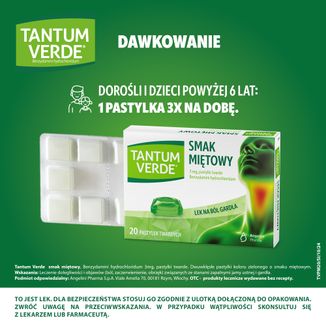 Tantum Verde 3 mg, smak miętowy, 20 pastylek twardych - 5 - zdjęcie produktu