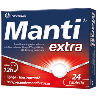 Manti Extra 10 mg + 165 mg + 800 mg, 24 tabletki do rozgryzania i żucia - 3 - zdjęcie produktu