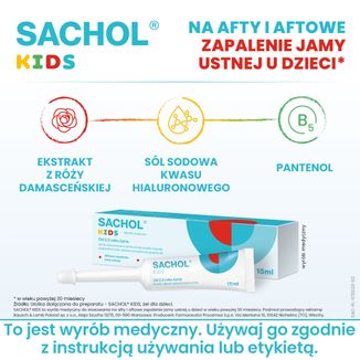 Sachol Kids na afty i aftowe zapalenie jamy ustnej, żel, 15 ml - 2 - zdjęcie produktu