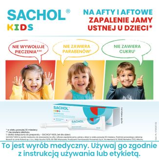 Sachol Kids na afty i aftowe zapalenie jamy ustnej, żel, 15 ml - 4 - zdjęcie produktu