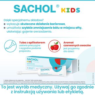 Sachol Kids na afty i aftowe zapalenie jamy ustnej, żel, 15 ml - 5 - zdjęcie produktu