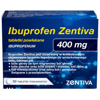 Ibuprofen Zentiva 400 mg, 50 tabletek - zdjęcie produktu
