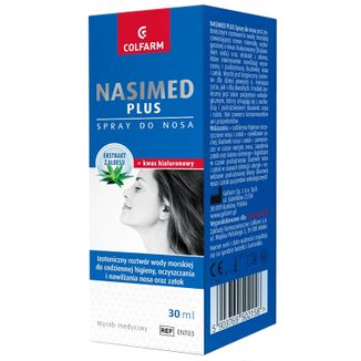 Nasimed Plus, spray do nosa, 30 ml USZKODZONE OPAKOWANIE - zdjęcie produktu
