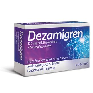 Dezamigren 12,5 mg, 6 tabletek powlekanych - 2 - zdjęcie produktu