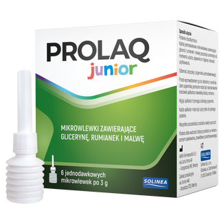 Prolaq Junior, mikrowlewki doodbytnicze z gliceryną, rumiankiem i malwą, 3 g x 6 sztuk - 2 - zdjęcie produktu