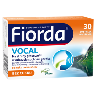 Fiorda Vocal, smak pomarańczowy, 30 pastylek do ssania - 2 - zdjęcie produktu