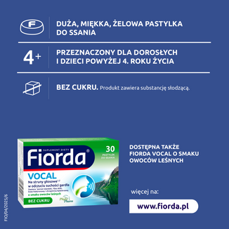 Fiorda Vocal, smak pomarańczowy, 30 pastylek do ssania - 5 - zdjęcie produktu