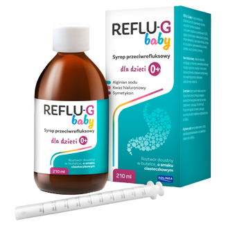 Reflu-G Baby, syrop przeciwrefluksowy dla dzieci, od urodzenia, 210 ml - 2 - zdjęcie produktu