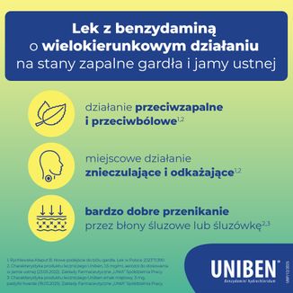 Uniben 3 mg, smak miętowy, 30 pastylek twardych - 3 - zdjęcie produktu