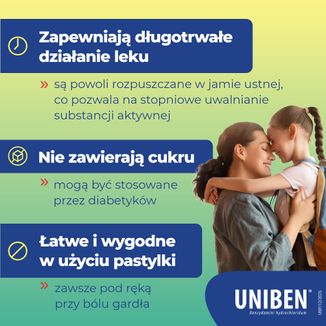 Uniben 3 mg, smak miętowy, 30 pastylek twardych - 4 - zdjęcie produktu