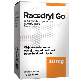 Racedryl Go 30 mg, granulat do sporządzania zawiesiny doustnej, powyżej 6 lat, 10 saszetek - zdjęcie produktu