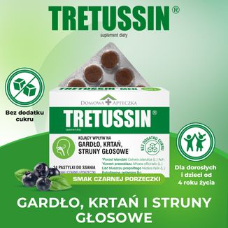 Tretussin, smak czarnej porzeczki, 24 pastylki do ssania - 2 - zdjęcie produktu