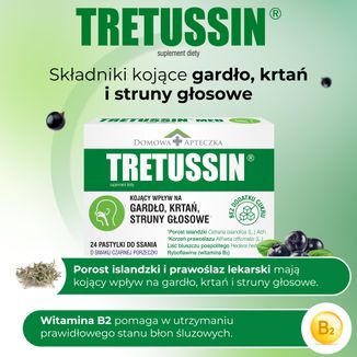 Tretussin, smak czarnej porzeczki, 24 pastylki do ssania - 3 - zdjęcie produktu
