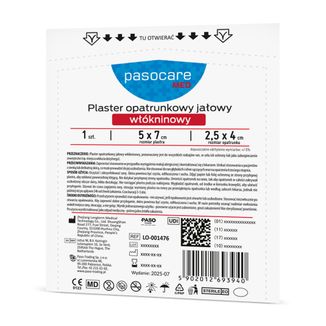 Pasocare Med, plaster opatrunkowy, jałowy, 5 cm x 7 cm, 1 sztuka - zdjęcie produktu