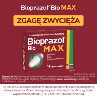 Bioprazol Bio Max 20 mg, 14 twardych kapsułek dojelitowych USZKODZONE OPAKOWANIE - 7 - zdjęcie produktu