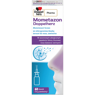 Doppelherz Mometazon 50 mcg/ dawkę, aerozol do nosa, zawiesina, 60 dawek - zdjęcie produktu