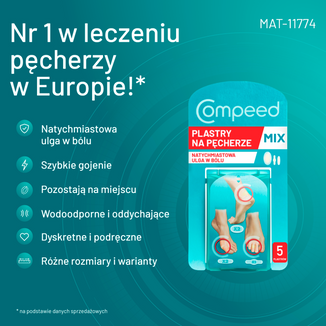 Compeed, plastry na pęcherze, hydrokoloidowe, Mix, 5 sztuk - 4 - zdjęcie produktu