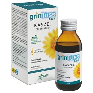 GrinTuss Adult, kaszel suchy i mokry, syrop dla dzieci powyżej 12 roku i dorosłych, 180 g - zdjęcie produktu