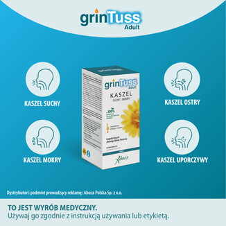 GrinTuss Adult, kaszel suchy i mokry, syrop dla dzieci powyżej 12 roku i dorosłych, 180 g - 2 - zdjęcie produktu