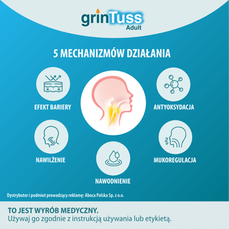 GrinTuss Adult, kaszel suchy i mokry, syrop dla dzieci powyżej 12 roku i dorosłych, 180 g - 3 - zdjęcie produktu