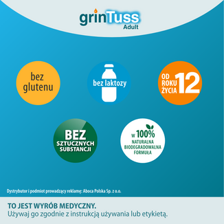 GrinTuss Adult, kaszel suchy i mokry, syrop dla dzieci powyżej 12 roku i dorosłych, 180 g - 4 - zdjęcie produktu