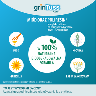 GrinTuss Adult, kaszel suchy i mokry, syrop dla dzieci powyżej 12 roku i dorosłych, 180 g - 5 - zdjęcie produktu